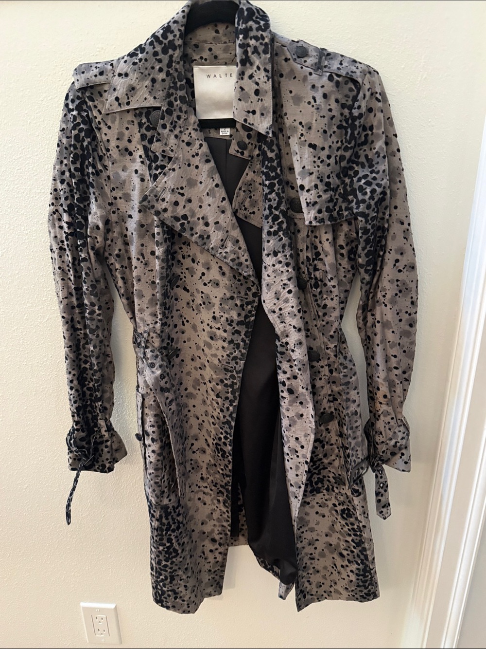 WALTER Grey Spotted Trench Coat